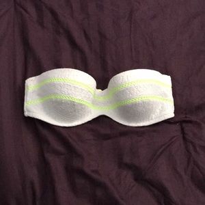 White strapless bikini top